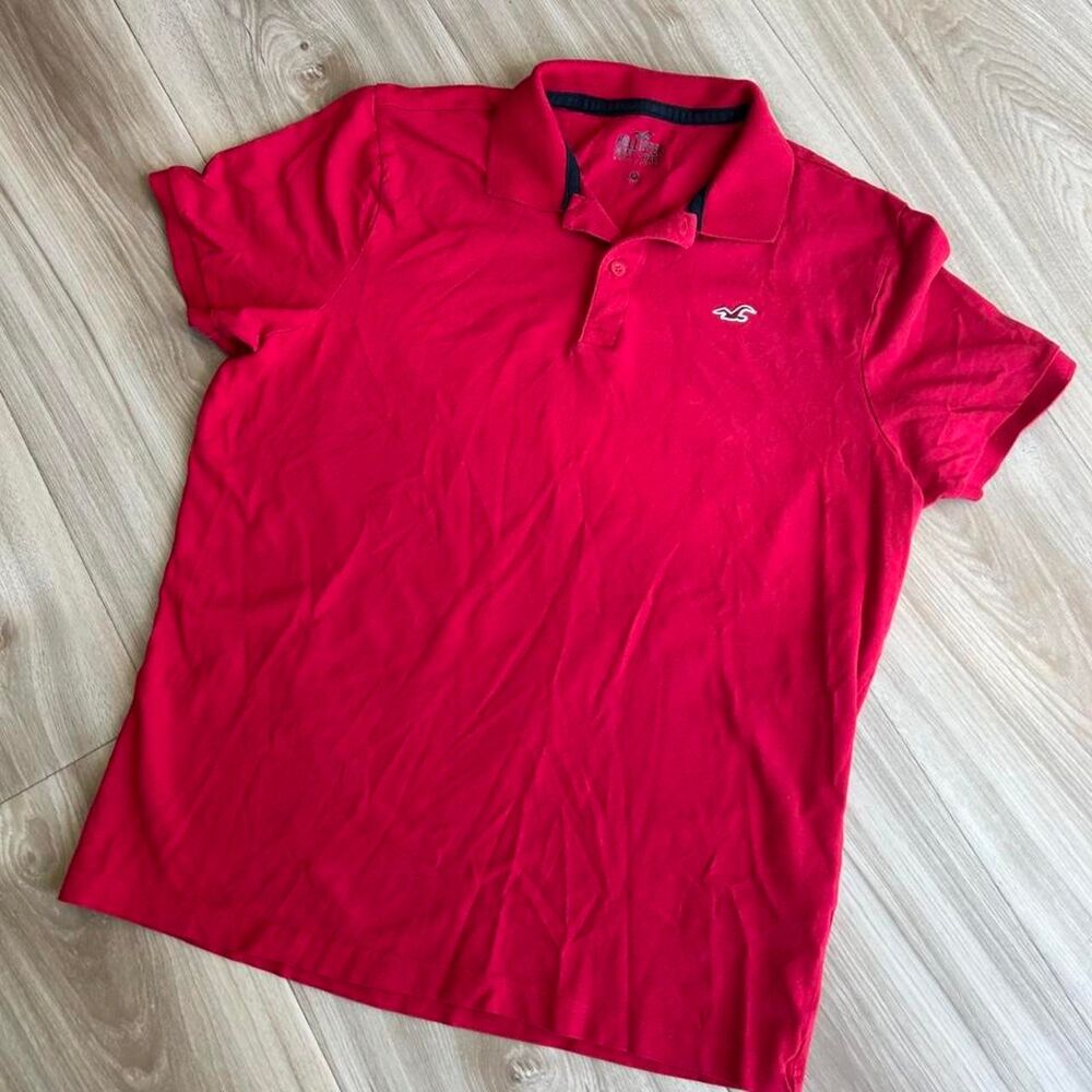 Classic Hollister Men's Red Polo-shirts
